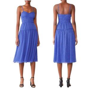 La Maison Talulah Dress Womens Small Blue And‎ Black Polka Dot Sorrento Midi